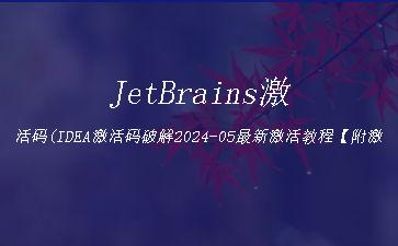 JetBrains激活码(IDEA激活码激活成功教程2024-05最新激活教程【附激活码，永久激活，亲测有效】)"