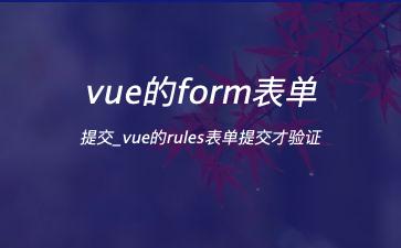 vue的form表单提交_vue的rules表单提交才验证"