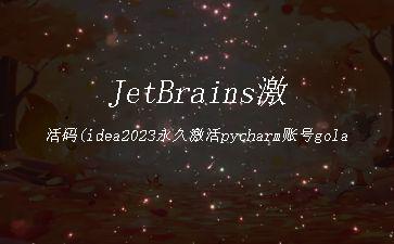 JetBrains激活码(idea2023永久激活pycharm账号goland专业版clion
