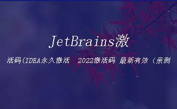 JetBrains激活码(IDEA永久激活