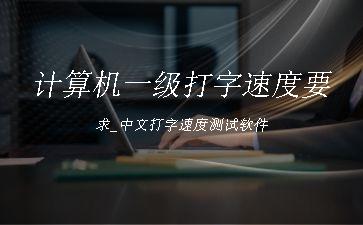 计算机一级打字速度要求_中文打字速度测试软件"