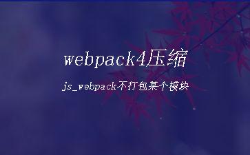 webpack4压缩js_webpack不打包某个模块"