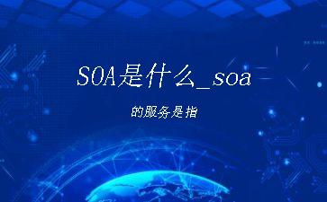 SOA是什么_soa的服务是指"