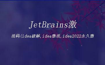 JetBrains激活码(idea激活成功教程,idea激活,idea2022永久激活码，IDEA