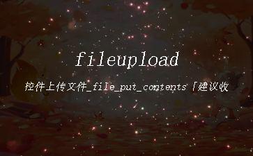 fileupload控件上传文件_file_put_contents「建议收藏」"