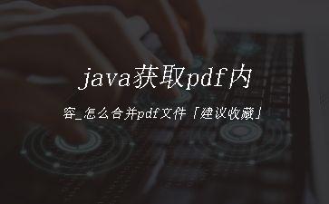 java获取pdf内容_怎么合并pdf文件「建议收藏」"