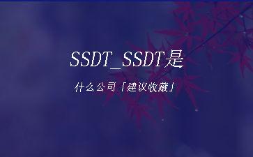 SSDT_SSDT是什么公司「建议收藏」"