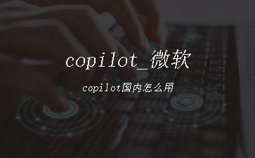 copilot_微软copilot国内怎么用"