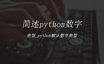 简述python数字类型_python默认数字类型"