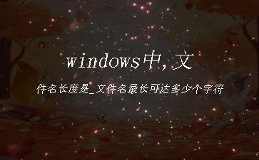 windows中,文件名长度是_文件名最长可达多少个字符"