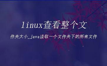 linux查看整个文件夹大小_java读取一个文件夹下的所有文件"