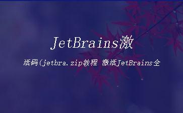 JetBrains激活码(jetbra.zip教程