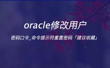 oracle修改用户密码口令_命令提示符重置密码「建议收藏」"