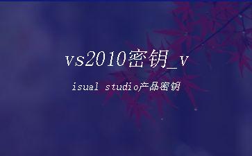 vs2010密钥_visual