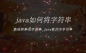 java如何将字符串数组转换成字符串_java字符与字符串"