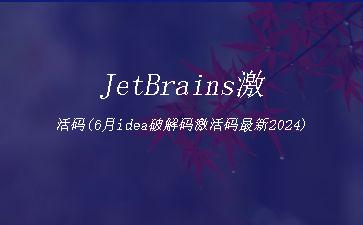JetBrains激活码(6月idea激活成功教程码激活码最新2024)"