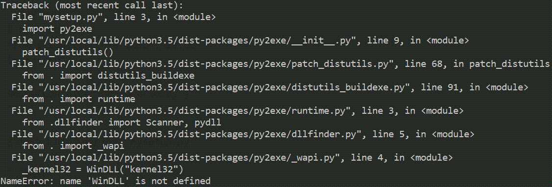 使用 py2exe 打包 Python 程序'WinDLL' is not defined