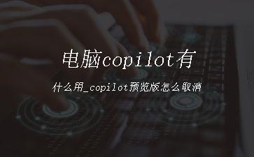 电脑copilot有什么用_copilot预览版怎么取消"